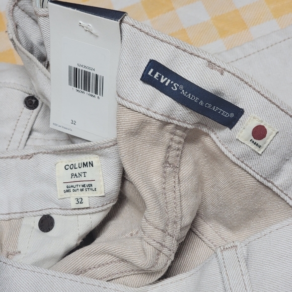 Levis Women's Off White Ivory Made & Crafted Japanese Column Pants Jeans Size 32 - Picture 6 of 8